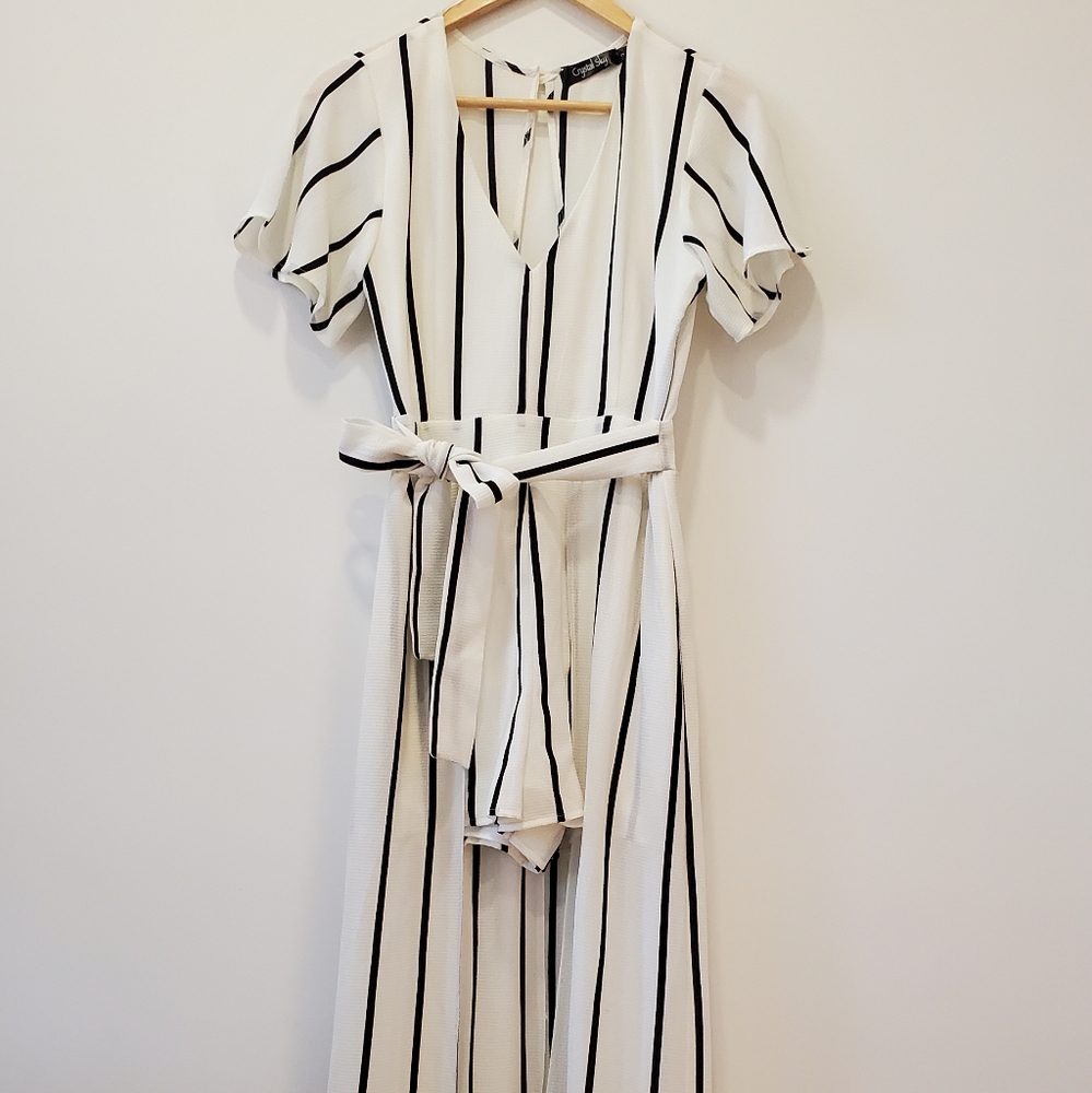 Striped Black & White Romper